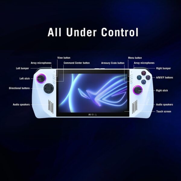 ASUS ROG Ally Handheld Gaming Console (AMD Ryzen Z1 Extreme Processor | 7" Full HD 120Hz IPS 500nits Touchscreen | 16GB RAM | 512GB PCIe SSD|AMD Radeon Graphics|Windows 11|3 Months Xbox GamePass|White - Image 2