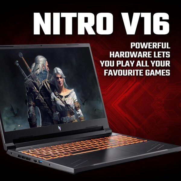 Acer Nitro V 16 ANV16-41 Gaming Laptop - AMD Ryzen 7 8845HS, 16GB, 1TB SSD, NVIDIA GeForce RTX 4060 8G, 16" WUXGA IPS 165Hz, Windows 11, Black - Image 2