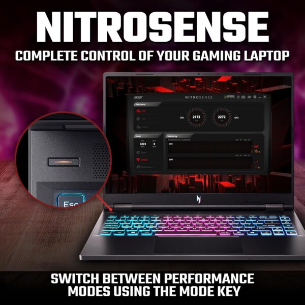 Acer Nitro V 16 ANV16-41 Gaming Laptop - AMD Ryzen 7 8845HS, 16GB, 1TB SSD, NVIDIA GeForce RTX 4060 8G, 16" WUXGA IPS 165Hz, Windows 11, Black - Image 18