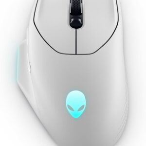 Alienware AW620M Wireless Gaming Mouse - 26,000 DPI, 140-Hour Battery Life, 7 Programmable Buttons, 16.8 million AlienFX RGB Lighting Right-Handed Design, USB-C - Lunar Light