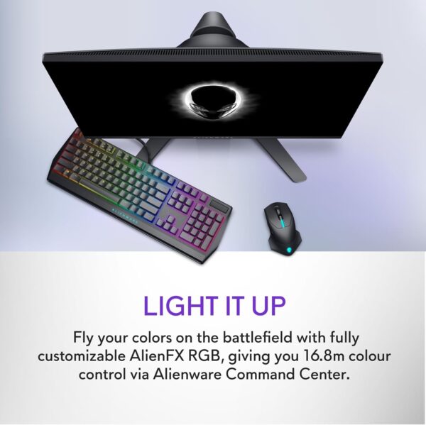 Alienware AW620M Wireless Gaming Mouse - 26,000 DPI, 140-Hour Battery Life, 7 Programmable Buttons, 16.8 million AlienFX RGB Lighting Right-Handed Design, USB-C - Lunar Light - Image 24