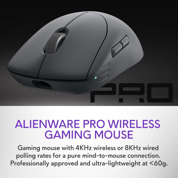 Alienware AW620M Wireless Gaming Mouse - 26,000 DPI, 140-Hour Battery Life, 7 Programmable Buttons, 16.8 million AlienFX RGB Lighting Right-Handed Design, USB-C - Lunar Light - Image 40