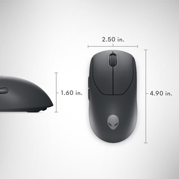 Alienware AW620M Wireless Gaming Mouse - 26,000 DPI, 140-Hour Battery Life, 7 Programmable Buttons, 16.8 million AlienFX RGB Lighting Right-Handed Design, USB-C - Lunar Light - Image 46