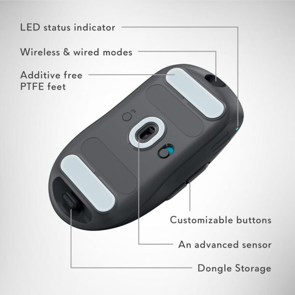 Alienware AW620M Wireless Gaming Mouse - 26,000 DPI, 140-Hour Battery Life, 7 Programmable Buttons, 16.8 million AlienFX RGB Lighting Right-Handed Design, USB-C - Lunar Light - Image 47