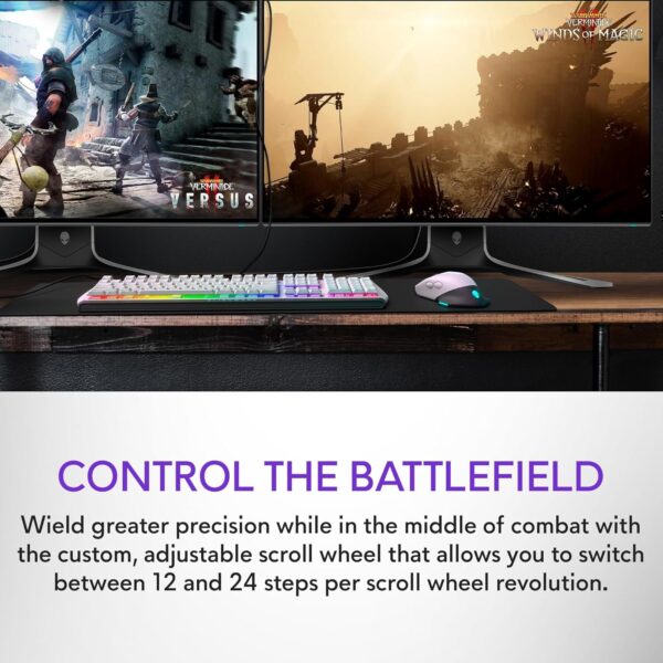 Alienware AW620M Wireless Gaming Mouse - 26,000 DPI, 140-Hour Battery Life, 7 Programmable Buttons, 16.8 million AlienFX RGB Lighting Right-Handed Design, USB-C - Lunar Light - Image 56