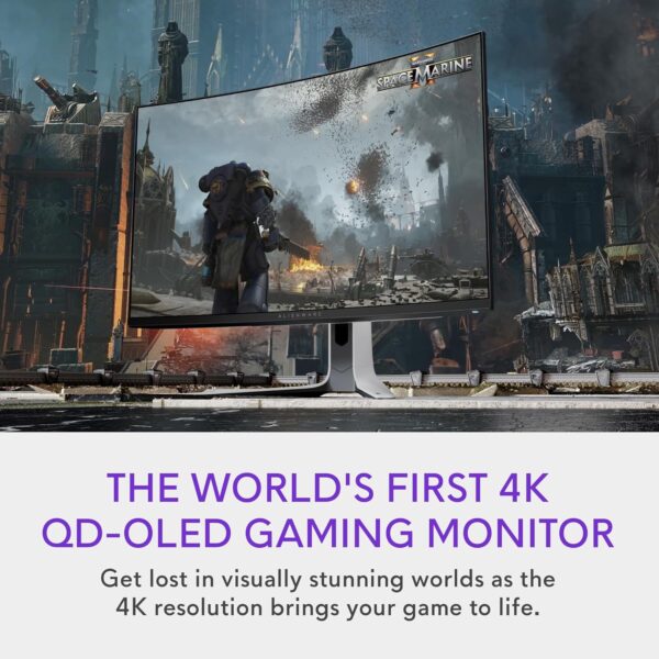 Alienware AW3225QF 32 Inch 4K UHD (3840x2160) 1700R Curved Gaming Monitor, 240Hz, QD OLED, 0.03ms, NVIDIA G-SYNC Compatible, HDR, Dolby Vision, USB-C, DisplayPort, 2x HDMI, 4x USB, 3 Year Warranty - Image 2