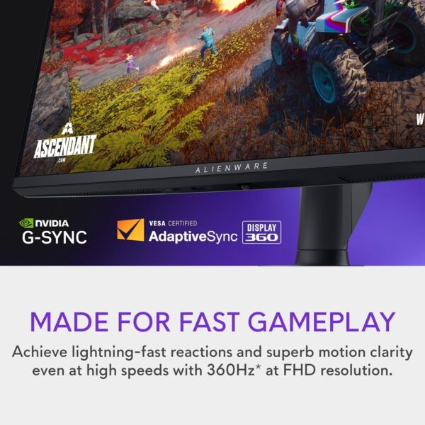 Alienware AW3225QF 32 Inch 4K UHD (3840x2160) 1700R Curved Gaming Monitor, 240Hz, QD OLED, 0.03ms, NVIDIA G-SYNC Compatible, HDR, Dolby Vision, USB-C, DisplayPort, 2x HDMI, 4x USB, 3 Year Warranty - Image 50