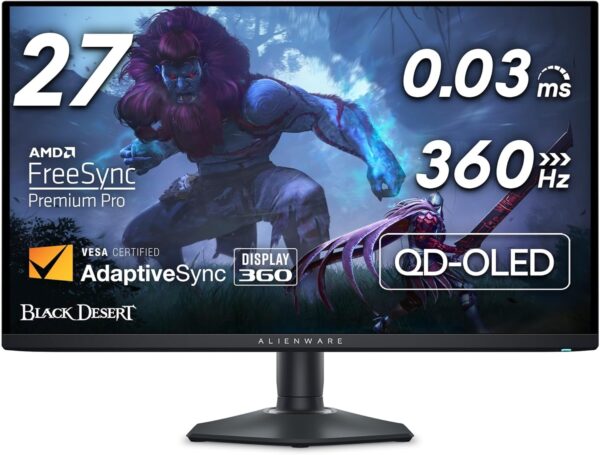Alienware AW3225QF 32 Inch 4K UHD (3840x2160) 1700R Curved Gaming Monitor, 240Hz, QD OLED, 0.03ms, NVIDIA G-SYNC Compatible, HDR, Dolby Vision, USB-C, DisplayPort, 2x HDMI, 4x USB, 3 Year Warranty - Image 58