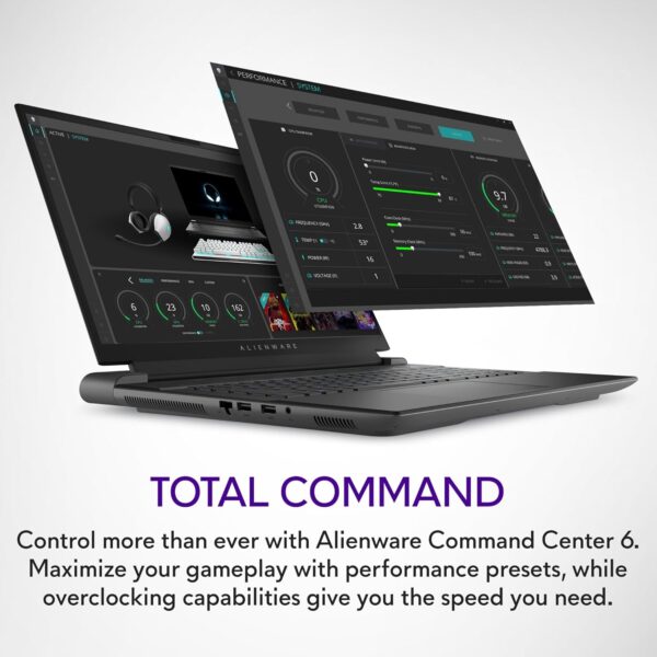 Alienware m18 R2 Gaming Laptop 18" QHD+ 165Hz display, Intel Core i9 14900HX, NVIDIA GeForce RTX 4070, 32GB RAM, 1TB SSD, Dark Metallic Moon, Per Key AlienFX RGB keyboard - UK - Image 6