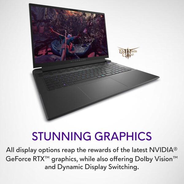 Alienware m18 R2 Gaming Laptop 18" QHD+ 165Hz display, Intel Core i9 14900HX, NVIDIA GeForce RTX 4070, 32GB RAM, 1TB SSD, Dark Metallic Moon, Per Key AlienFX RGB keyboard - UK - Image 7