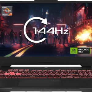 MESH Computers ASUS TUF Gaming A15 FA507NU 15.6-inch FHD 144Hz Gaming Laptop (AMD Ryzen 7 7435HS, 16 GB DDR5 RAM, 1000 GB SSD, NVIDIA GeForce RTX 4050 6GB GDDR6, Wi-Fi 6, Windows 11 Pro)