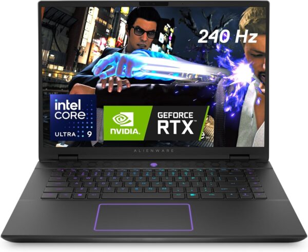 Alienware m16 R2 Gaming Laptop 16" QHD+ (2560 x 1600) 240Hz Display, Intel Core Ultra 9 Processor 185H, NVIDIA GeForce RTX 4070 Graphics, 32GB RAM, 1TB SSD, Windows 11 Home, English Backlit Keyboard