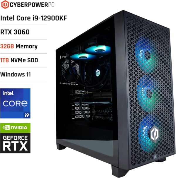 CyberPowerPC Luxe Gaming PC - Intel Core i9-12900KF, Nvidia RTX 4080 Super 16GB, 32GB RAM, 1TB NVMe SSD, 750W 80+ PSU, Wi-Fi, Liquid Cooling, Windows 11, Ark RGB - Image 19