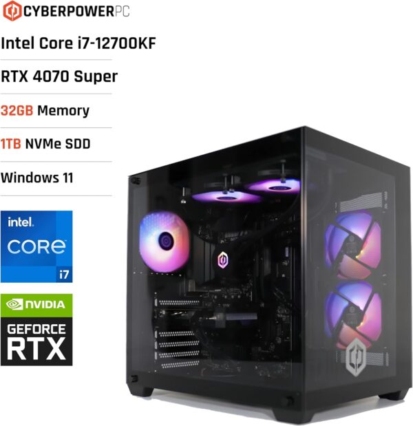 CyberPowerPC Luxe Gaming PC - Intel Core i9-12900KF, Nvidia RTX 4080 Super 16GB, 32GB RAM, 1TB NVMe SSD, 750W 80+ PSU, Wi-Fi, Liquid Cooling, Windows 11, Ark RGB - Image 20