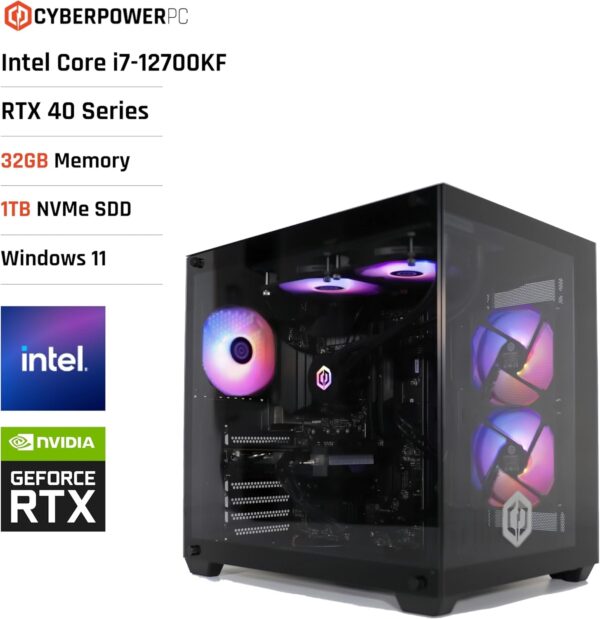 CyberPowerPC Luxe Gaming PC - Intel Core i9-12900KF, Nvidia RTX 4080 Super 16GB, 32GB RAM, 1TB NVMe SSD, 750W 80+ PSU, Wi-Fi, Liquid Cooling, Windows 11, Ark RGB - Image 28
