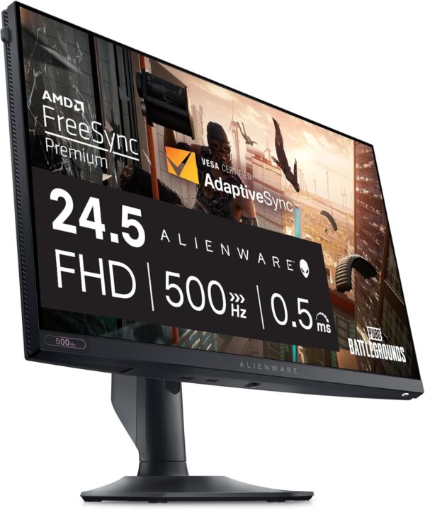 Alienware AW2524HF Gaming Monitor - 24.5-inch (1920x1080) 500Hz (Overclock) 0.5ms Display, Height/Tilt/Swivel/Pivot Adjustability, 3yr Advanced Exchange - Black