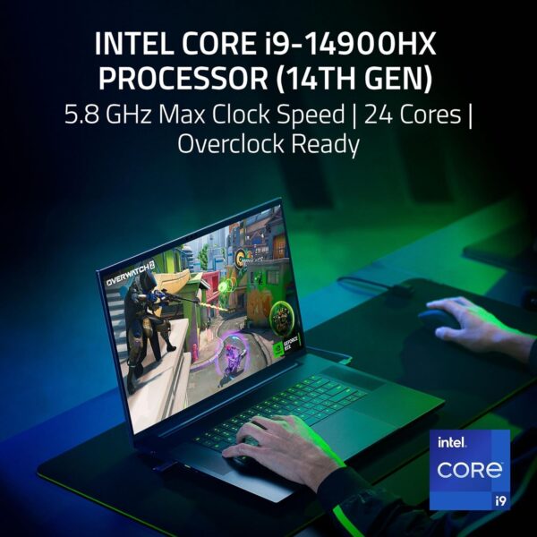 Razer Blade 18 (2023) - 18 Inch Gaming-Laptop - NVIDIA RTX 4090 - Intel Core i9-13950HX - 18" QHD+ 240Hz Display (32GB DDR5 5600MHz, 2TB PCIe NVME SSD) UK-Layout | Black - Image 16