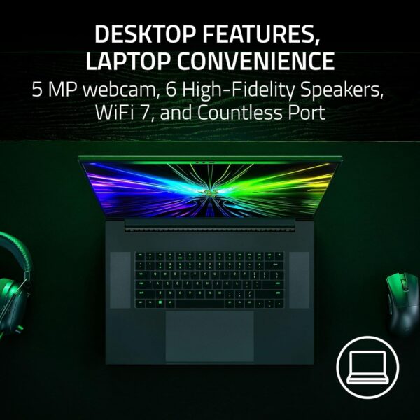 Razer Blade 18 (2023) - 18 Inch Gaming-Laptop - NVIDIA RTX 4090 - Intel Core i9-13950HX - 18" QHD+ 240Hz Display (32GB DDR5 5600MHz, 2TB PCIe NVME SSD) UK-Layout | Black - Image 20