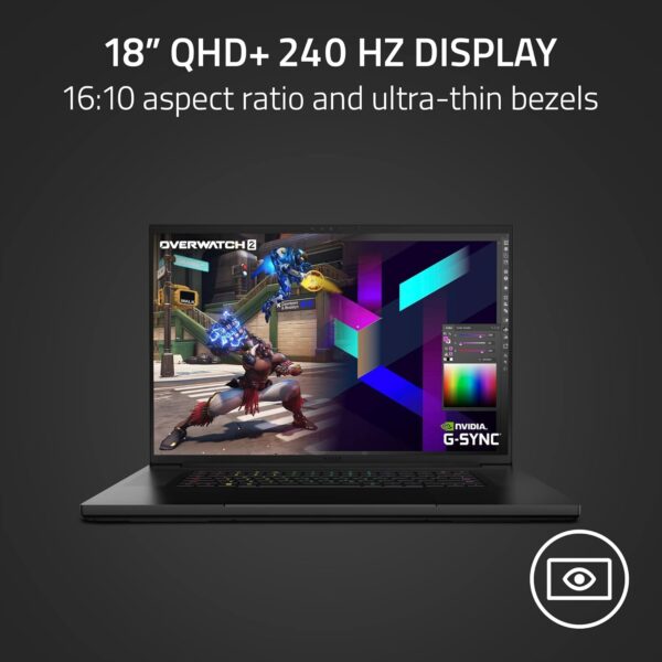 Razer Blade 18 (2023) - 18 Inch Gaming-Laptop - NVIDIA RTX 4090 - Intel Core i9-13950HX - 18" QHD+ 240Hz Display (32GB DDR5 5600MHz, 2TB PCIe NVME SSD) UK-Layout | Black - Image 23