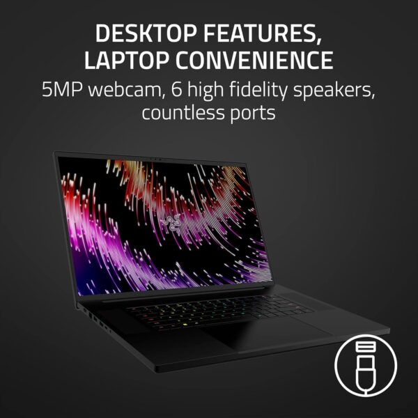Razer Blade 18 (2023) - 18 Inch Gaming-Laptop - NVIDIA RTX 4090 - Intel Core i9-13950HX - 18" QHD+ 240Hz Display (32GB DDR5 5600MHz, 2TB PCIe NVME SSD) UK-Layout | Black - Image 27