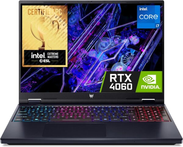 Acer Predator Helios Neo 16 PHN16-72 Gaming Laptop - Intel Core i7-14650HX, 16GB, 1TB SSD, NVIDIA GeForce RTX 4060 8G, 16" WQXGA IPS 165Hz, Windows 11, Black