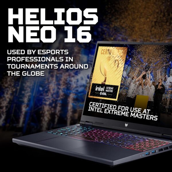Acer Predator Helios Neo 16 PHN16-72 Gaming Laptop - Intel Core i7-14650HX, 16GB, 1TB SSD, NVIDIA GeForce RTX 4060 8G, 16" WQXGA IPS 165Hz, Windows 11, Black - Image 3