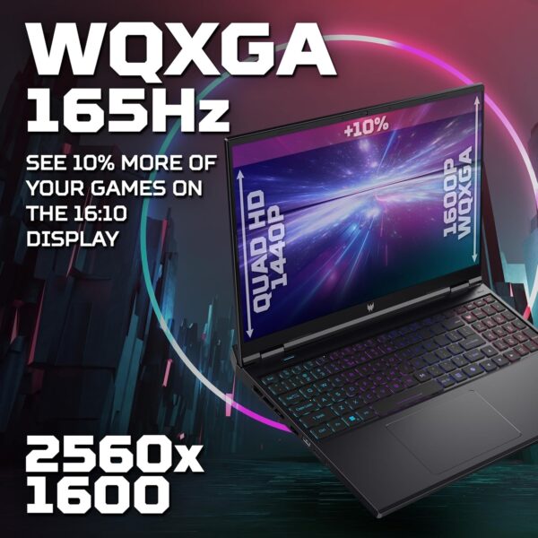 Acer Predator Helios Neo 16 PHN16-72 Gaming Laptop - Intel Core i7-14650HX, 16GB, 1TB SSD, NVIDIA GeForce RTX 4060 8G, 16" WQXGA IPS 165Hz, Windows 11, Black - Image 5