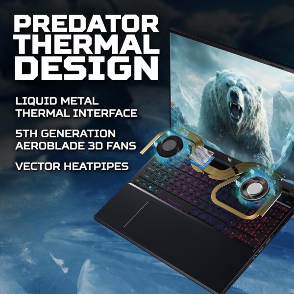 Acer Predator Helios Neo 16 PHN16-72 Gaming Laptop - Intel Core i7-14650HX, 16GB, 1TB SSD, NVIDIA GeForce RTX 4060 8G, 16" WQXGA IPS 165Hz, Windows 11, Black - Image 6