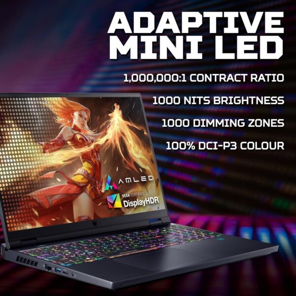 Acer Predator Helios Neo 16 PHN16-72 Gaming Laptop - Intel Core i7-14650HX, 16GB, 1TB SSD, NVIDIA GeForce RTX 4060 8G, 16" WQXGA IPS 165Hz, Windows 11, Black - Image 16