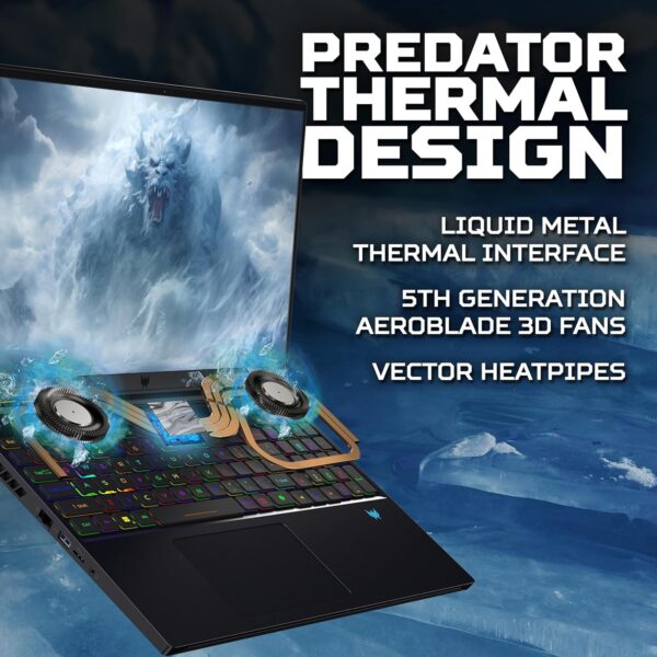 Acer Predator Helios Neo 16 PHN16-72 Gaming Laptop - Intel Core i7-14650HX, 16GB, 1TB SSD, NVIDIA GeForce RTX 4060 8G, 16" WQXGA IPS 165Hz, Windows 11, Black - Image 17