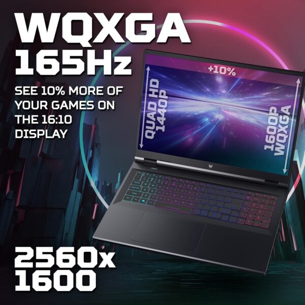 Acer Predator Helios Neo 16 PHN16-72 Gaming Laptop - Intel Core i7-14650HX, 16GB, 1TB SSD, NVIDIA GeForce RTX 4060 8G, 16" WQXGA IPS 165Hz, Windows 11, Black - Image 35