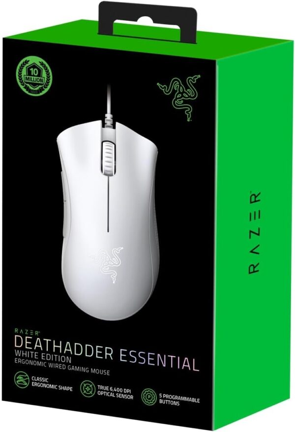 Razer DeathAdder Essential (2021) - Wired Gaming Mouse (Optical Sensor, 6400 DPI, 5 Programmable Buttons, Ergonomic Form Factor) Black - Image 23