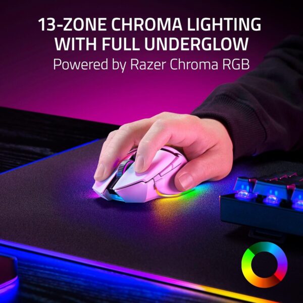 Razer Basilisk V3 - Wired Customisable Gaming Mouse (10+1 Programmable Buttons, HyperScroll Tilt Wheel, 11 Chroma RGB Lighting Zones, Optical Mouse Switches, Focus+ 26K DPI Optical Sensor) Black - Image 15