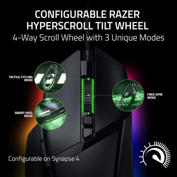 Razer Basilisk V3 - Wired Customisable Gaming Mouse (10+1 Programmable Buttons, HyperScroll Tilt Wheel, 11 Chroma RGB Lighting Zones, Optical Mouse Switches, Focus+ 26K DPI Optical Sensor) Black - Image 46