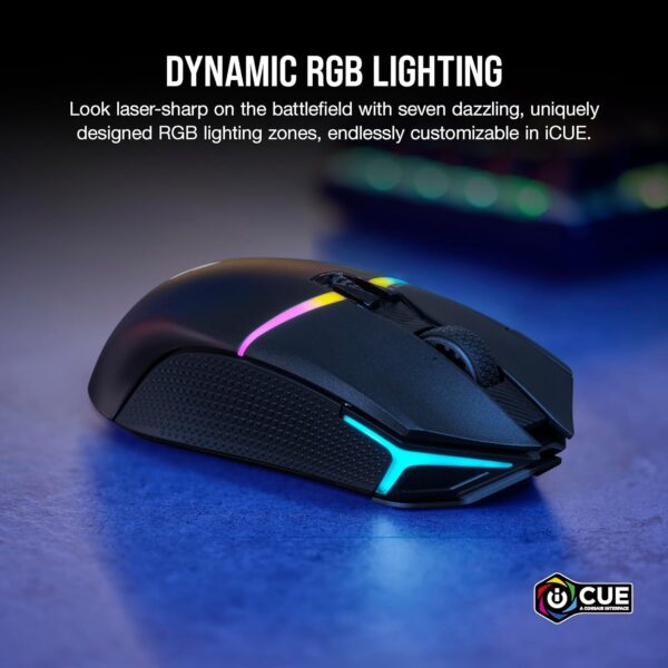 CORSAIR NIGHTSWORD RGB Wired Tunable FPS/MOBA Gaming Mouse – 18,000 DPI – 10 Programmable Buttons – Weight System – iCUE Compatible – PC, Mac, PS5, PS4, Xbox – Black - Image 10