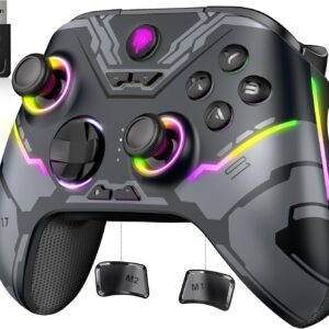 EasySMX X15 Wireless PC Controller with Hall Triggers, Hall Joysticks, Enhanced Bluetooth Game Controller,No Drift No Deadzone effect, Compatible with Windows PC, Android, Steam and Switch