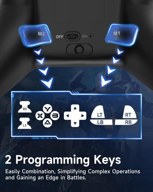 EasySMX X15 Wireless PC Controller with Hall Triggers, Hall Joysticks, Enhanced Bluetooth Game Controller,No Drift No Deadzone effect, Compatible with Windows PC, Android, Steam and Switch - Image 5