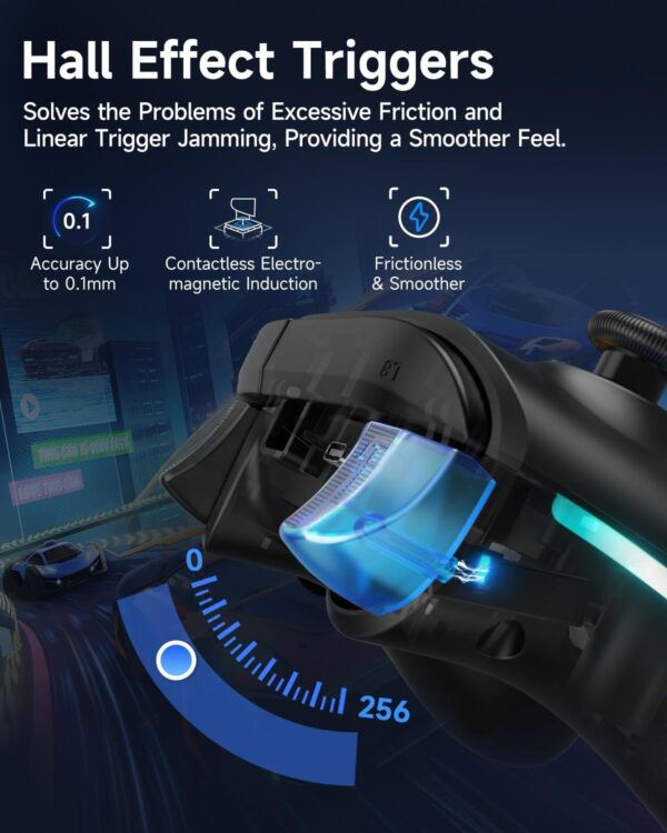 EasySMX X15 Wireless PC Controller with Hall Triggers, Hall Joysticks, Enhanced Bluetooth Game Controller,No Drift No Deadzone effect, Compatible with Windows PC, Android, Steam and Switch - Image 7