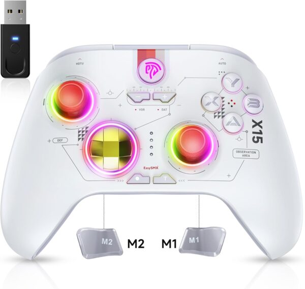 EasySMX X15 Wireless PC Controller with Hall Triggers, Hall Joysticks, Enhanced Bluetooth Game Controller,No Drift No Deadzone effect, Compatible with Windows PC, Android, Steam and Switch - Image 17