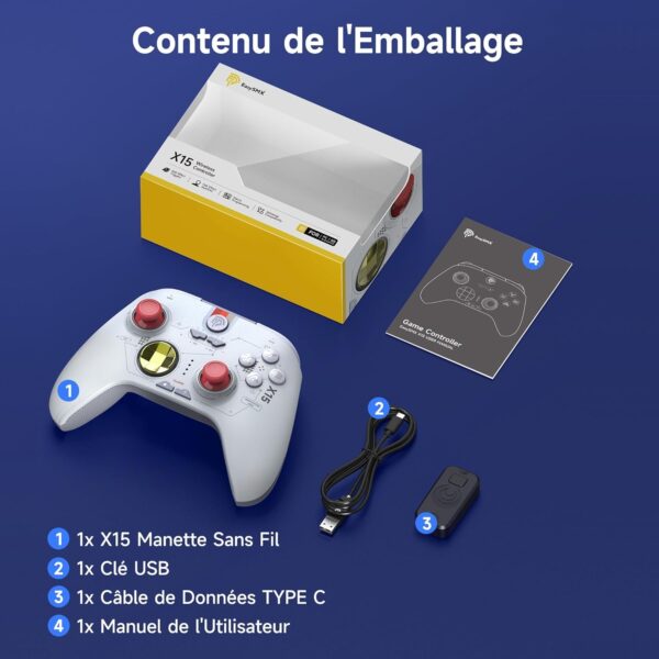 EasySMX X15 Wireless PC Controller with Hall Triggers, Hall Joysticks, Enhanced Bluetooth Game Controller,No Drift No Deadzone effect, Compatible with Windows PC, Android, Steam and Switch - Image 24