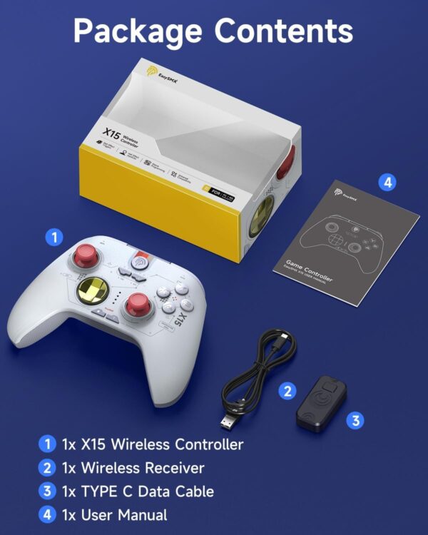 EasySMX X15 Wireless PC Controller with Hall Triggers, Hall Joysticks, Enhanced Bluetooth Game Controller,No Drift No Deadzone effect, Compatible with Windows PC, Android, Steam and Switch - Image 31