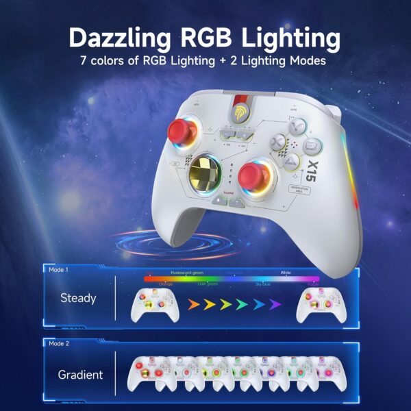 EasySMX X15 Wireless PC Controller with Hall Triggers, Hall Joysticks, Enhanced Bluetooth Game Controller,No Drift No Deadzone effect, Compatible with Windows PC, Android, Steam and Switch - Image 37