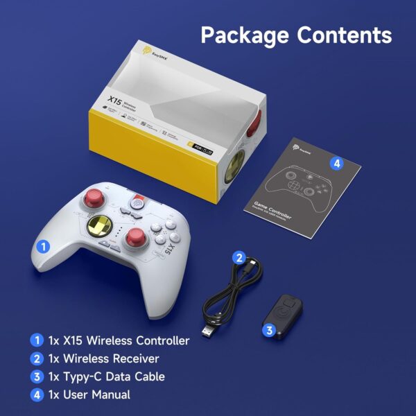EasySMX X15 Wireless PC Controller with Hall Triggers, Hall Joysticks, Enhanced Bluetooth Game Controller,No Drift No Deadzone effect, Compatible with Windows PC, Android, Steam and Switch - Image 40