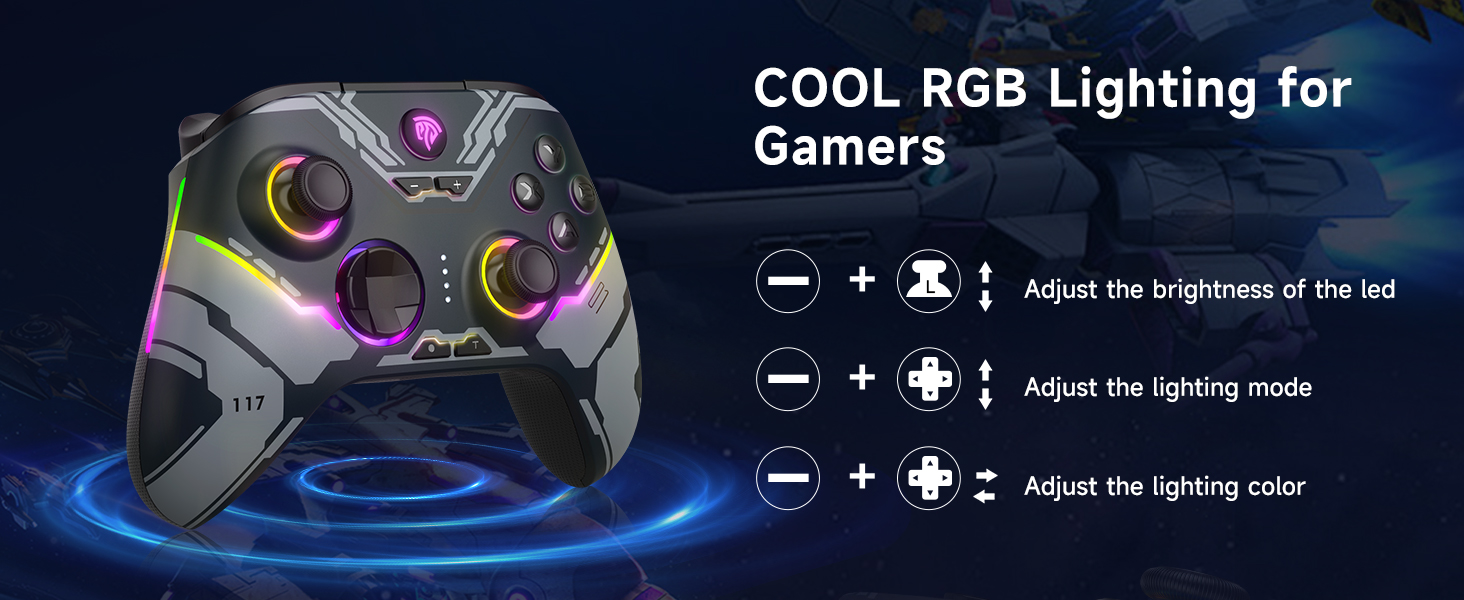 PC Controller Enhanced Wireless Bluetooth Controller with Hall Joysticks Hall Triggers