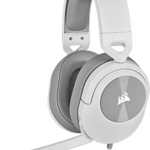 CORSAIR HS55 SURROUND Lightweight Multiplatform Wired Gaming Headset – Dolby 7.1 Surround Sound – iCUE Compatible – PC, Mac, PS5, PS4, Xbox, Nintendo Switch, Mobile – White