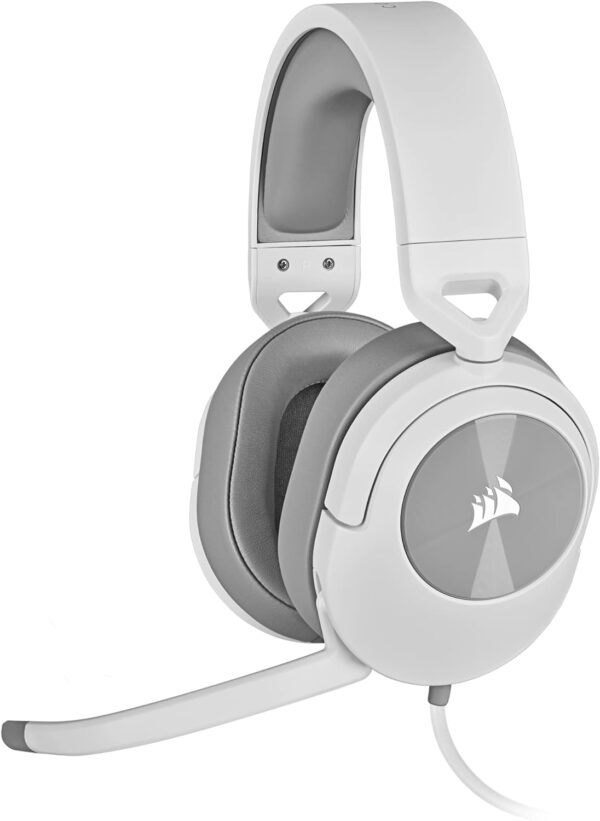 CORSAIR HS55 SURROUND Lightweight Multiplatform Wired Gaming Headset – Dolby 7.1 Surround Sound – iCUE Compatible – PC, Mac, PS5, PS4, Xbox, Nintendo Switch, Mobile – White
