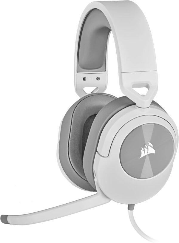 CORSAIR HS55 SURROUND Lightweight Multiplatform Wired Gaming Headset – Dolby 7.1 Surround Sound – iCUE Compatible – PC, Mac, PS5, PS4, Xbox, Nintendo Switch, Mobile – White - Image 9