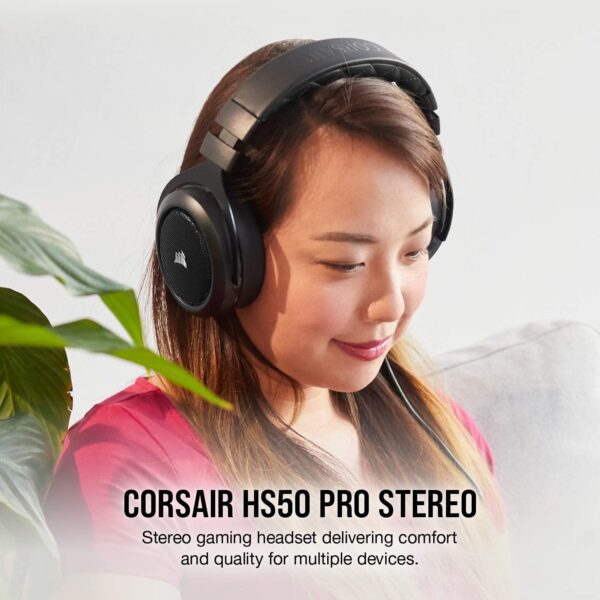 CORSAIR HS55 SURROUND Lightweight Multiplatform Wired Gaming Headset – Dolby 7.1 Surround Sound – iCUE Compatible – PC, Mac, PS5, PS4, Xbox, Nintendo Switch, Mobile – White - Image 17