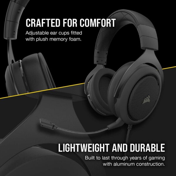 CORSAIR HS55 SURROUND Lightweight Multiplatform Wired Gaming Headset – Dolby 7.1 Surround Sound – iCUE Compatible – PC, Mac, PS5, PS4, Xbox, Nintendo Switch, Mobile – White - Image 19