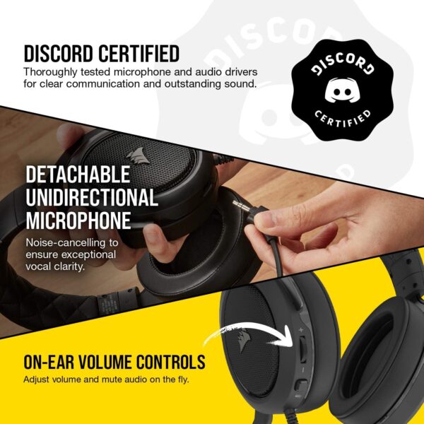 CORSAIR HS55 SURROUND Lightweight Multiplatform Wired Gaming Headset – Dolby 7.1 Surround Sound – iCUE Compatible – PC, Mac, PS5, PS4, Xbox, Nintendo Switch, Mobile – White - Image 20